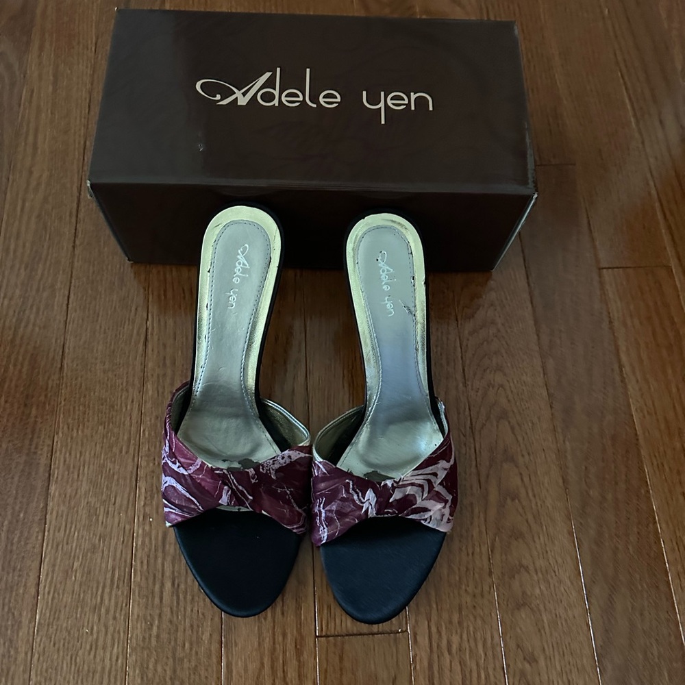 Adele Yen Women's Designer Black and Purple Heels